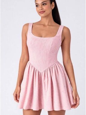 NWT Halara Pink&White Striped Mini Dress Size S